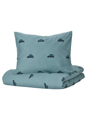 Duvet Cover And Pillow Case Car Pattern Blue 150x200 Cm And 50x80 Cm
