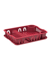 Large Plastic Dish Rack With Drainer Dark Red