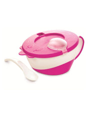 Baby Bowl With Spoon And Cover Cow Collection Design Pink 31/406