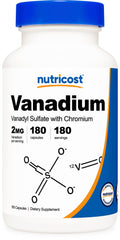Dietary Supplement Vanadium With Chromium 2mg - 180 Capsules