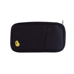 Unisex Travel Bag Pouch Passport ID Credit Card Banknotes Cash Holder Organizer Case Wallet (Black)