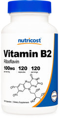 Vitamin B2 100mg Dietary Supplement - 120 Capsules