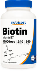 Biotin Vitamin B7 10000mcg Dietary Supplement - 240 Capsules