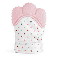 Baby Teether Glove Silicone Stimulating Teething Molar Toy Pink
