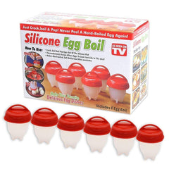Egg Cooker - Silicone Egg Poachers for hard boiled eggs, Non Stick Egg Cups, Hard & Soft Maker, Boil Eggs Without the Egg Shell (Pack of 6)
