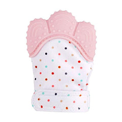 Teething Mitten for Baby Infant born, Self-Soothing Pain Relief Teething Glove BPA Safe Food Grade Teething Mitt for Baby Boy and Girl (pink)