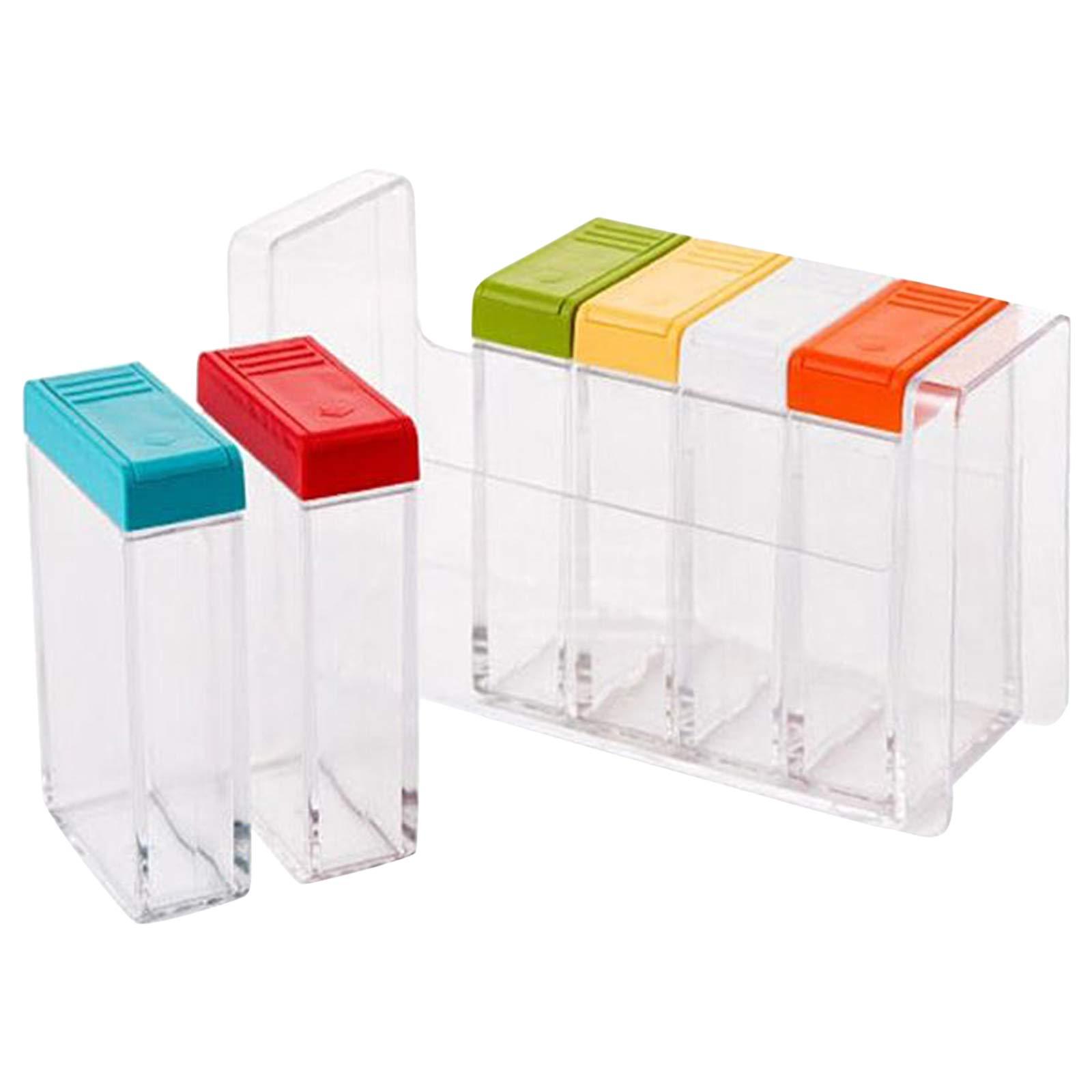 Spice Jar Container Clear/Red/Yellow - Telemall UAE