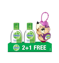 Dettol 3-Piece Hand Sanitizer With Bear Bag Tag Set 50 ml