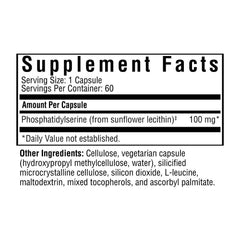 Phosphatidylserine Dietary Supplement 100 mg - 60 Vegetarian Capsules