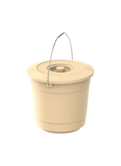 Cosmoplast Ex Round Plastic Bucket W Lid And Steel Handle 10 L Ivory