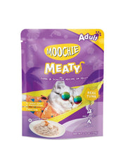 Moochie Meaty Taurine Rich Wet Cat Food Pouch Tuna & Scallop In Jelly Adult Cat