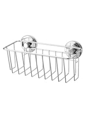 Basket With Suction Cup Zinc Plated Silver 11 X 6.4cm