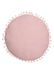 Atmosphera Polyester Round Cushion W Pompoms 39 x 16 x 39cm