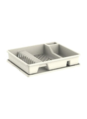 Plastic Dish Rack With Drainer Off White