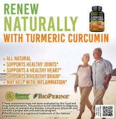 Turmeric Curcumin 1950mg Dietary Supplement - 60 Capsules