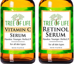 Tolb Anti Aging Serum Two-Pack - 98% Natural, 72% Organic Anti Wrinkle Serum - Vitamin C Serum - Retinol Serum 30ml