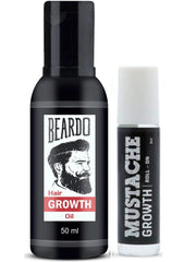 Hair Growth Oil With Mustache Growth Roll-On 50ml