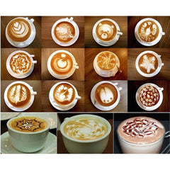 Cappuccino Coffee Barista Fashion Stencils Template Pad