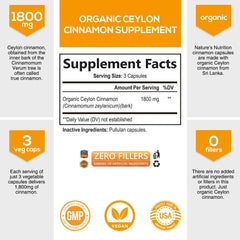 Ceylon Cinnamon Extra Strength 1800mg - 60 Capsules