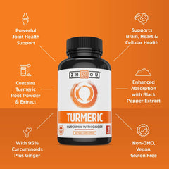 Turmeric Curcumin And Ginger Supplement - 90 Vegetable Capsules
