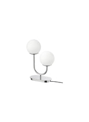Table Lamp Chrome Plated Opal White Glass