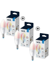 Wi-Fi C37 E14 Led Candle Bulb 3 9 W Colored 3 Pc Bundle