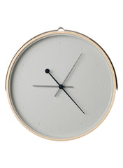 Wall Clock Low Voltage Ash Veneer Light Grey 42 Cm
