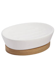 Cervia Bamboo And Ceramic Soap Dish 137 x 45 mm