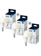 Wiz Wi-Fi C37 E14 LED Candle Bulb White 3Pcs Bundle