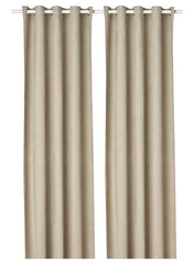 Block Out Curtains 1 Pair Beige 145X300Cm