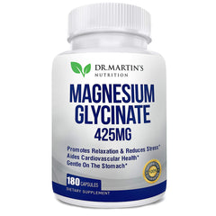 Premium Magnesium Glycinate 425mg Dietary Supplement - 180 Capsules