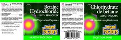 Betaine Hydrochloride With Fenugreek - 180 Capsules