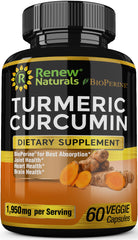 Turmeric Curcumin 1950mg Dietary Supplement - 60 Capsules