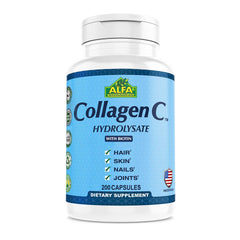 Collagen C Vitamins Hydrolysate Dietary Supplement - 200 Capsules