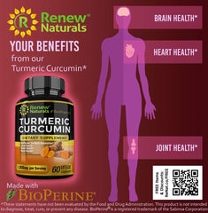 Turmeric Curcumin 1950mg Dietary Supplement - 60 Capsules