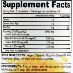 Vegan Flax Seed Oil 500mg - 90 Capsules