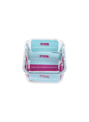 Glass Food Container With Partition 1.05L Rectangular