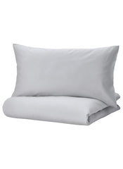 Duvet Cover And Pillowcase Light Grey 150 x 200 50 x 80 Cm