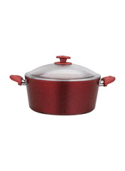 Non Stick Aluminium Casserole With Glass Lid 28cm