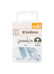 Suki Slotted Poelier Head Screws And Washers M6 x 40mm Pack Of 4