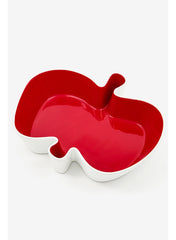 Apple Serving Bowl, White/Red