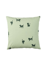 Cushion Cover Cat Pattern Green 50x50cm