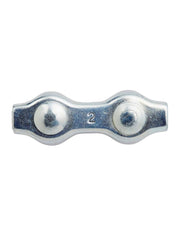 Diall Duplex Zinc-Plated Steel Wire Rope Clamp Pack 90 x 2mm 2Pcs