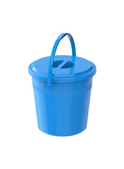 Dx Round Plastic Bucket W Lid And Handle 20L Light Blue