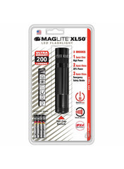 Maglite 3-Cell AAA LED Flashlight XL50-S3016 Black 200 Lumen