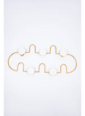 Wardrobe Hooks 22 x 50 cm, Gold/White