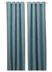 Block Out Curtains 1 Pair Light Grey Turquoise 145X300Cm