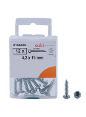 Suki 6154365 Pan-Head Tapping Screws 1.9 x 0.4cm Pack Of 12