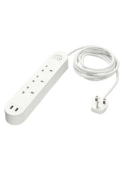 Koppla 3 Way Socket With 2 Usb Ports White 3M