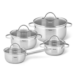 Fissman Kitchen Cookware Set Gabriela 8 Pcs With Glass Lids